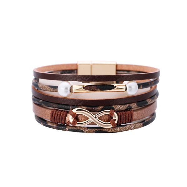 national style bracelet personalized jewelry leopard pearl copper tube 8-word accessories multilayer magnetic buckle leather bracelet, Black
national style bracelet personalized jewelry leopard pearl copper tube 8-word accessories multilayer magnetic buckle leather bracelet, Black