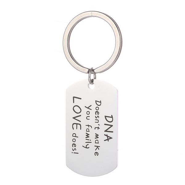 keychains 2pcs/lot polishing stainless steel army card key chain fine lettering dna doesn't make you family love does car keychain, Silver
keychains 2pcs/lot polishing stainless steel army card key chain fine lettering dna doesn't make you family love does car keychain, Silver