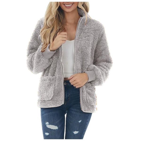 women's wool & blends autumn jackets coat with pockets casual zipper long sleeve for women keep warm sobretudo feminino, Black
women's wool & blends autumn jackets coat with pockets casual zipper long sleeve for women keep warm sobretudo feminino, Black