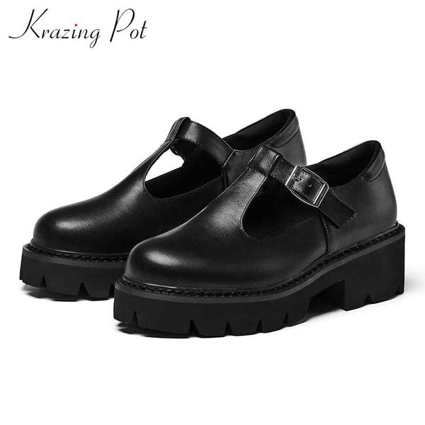 dress shoes krazing pot genuine leather mary janes thick bottom round toe buckle straps high heels daily wear autumn women pumps l85, Black
dress shoes krazing pot genuine leather mary janes thick bottom round toe buckle straps high heels daily wear autumn women pumps l85, Black