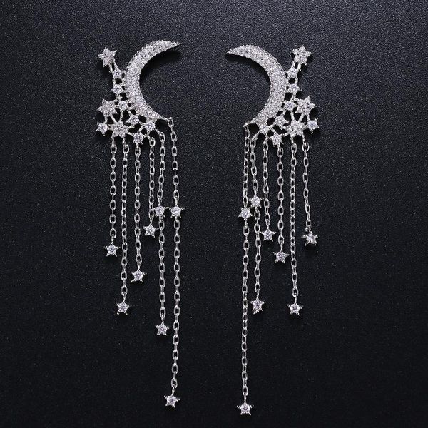 dangle & chandelier ekopdee ins tassel crystal zircon moon earrings for women star drop cubic zirconia long earring female friendship jewelr, Silver
dangle & chandelier ekopdee ins tassel crystal zircon moon earrings for women star drop cubic zirconia long earring female friendship jewelr, Silver