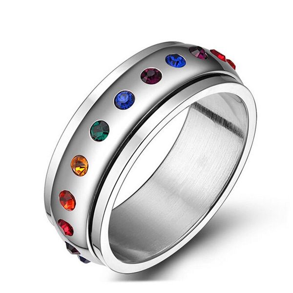 cluster rings rainbow colorful stones fashion rotatable ring men and women stainless steel neutral jewelry couple romgs, Golden;silver
cluster rings rainbow colorful stones fashion rotatable ring men and women stainless steel neutral jewelry couple romgs, Golden;silver