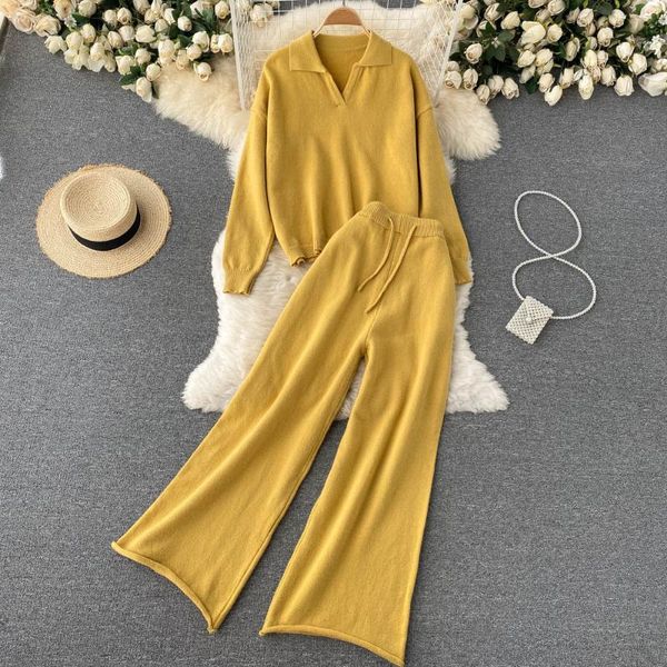 women's two piece pants pinkou women sweet knitted sweater suit long sleeve pullover elastic waist female chic set tz135, White
women's two piece pants pinkou women sweet knitted sweater suit long sleeve pullover elastic waist female chic set tz135, White