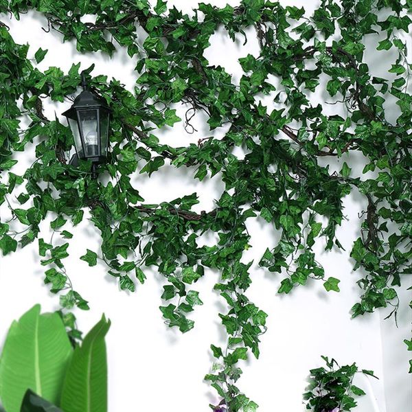 decorative flowers & wreaths 5pcs/lot 230cm green leaf artificial ivy leaves garland plant vine diy silk grape for home wedding decoration g 
decorative flowers & wreaths 5pcs/lot 230cm green leaf artificial ivy leaves garland plant vine diy silk grape for home wedding decoration g