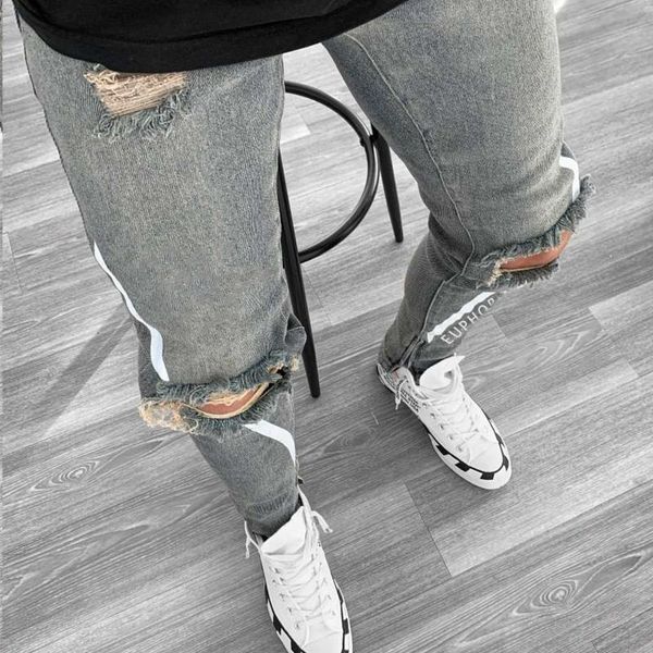 men's jeans fashion mens print holes pencil pant spring autumn casual streetwear trend men clothing plus size boyfriend, Blue
men's jeans fashion mens print holes pencil pant spring autumn casual streetwear trend men clothing plus size boyfriend, Blue