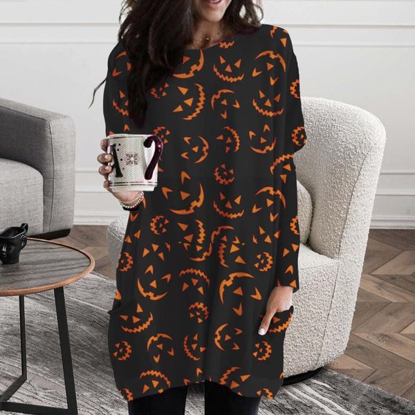 casual dresses 40# halloween print autumn dress women oversized round neck long sleeve vintage pullover pocket vestidos, Black;gray
casual dresses 40# halloween print autumn dress women oversized round neck long sleeve vintage pullover pocket vestidos, Black;gray