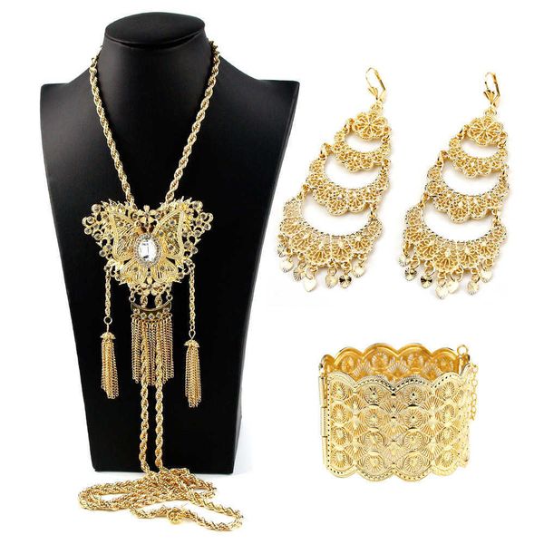 sunspicems gold color algeria bridal wedding jewelry set earring necklace bangle for women african maroc bijoux gift set 2021 h1022, Silver
sunspicems gold color algeria bridal wedding jewelry set earring necklace bangle for women african maroc bijoux gift set 2021 h1022, Silver