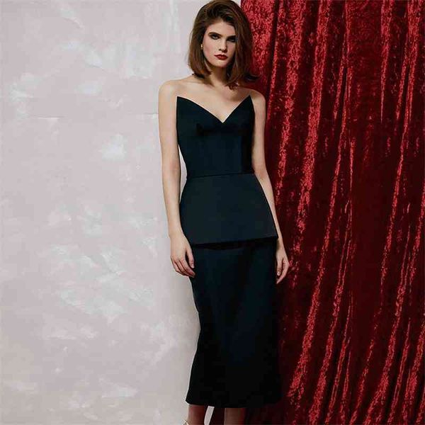 women strapless satin black bodycon dress elegant mid-calf prom celebrity party vestido 210527, Black;gray
women strapless satin black bodycon dress elegant mid-calf prom celebrity party vestido 210527, Black;gray