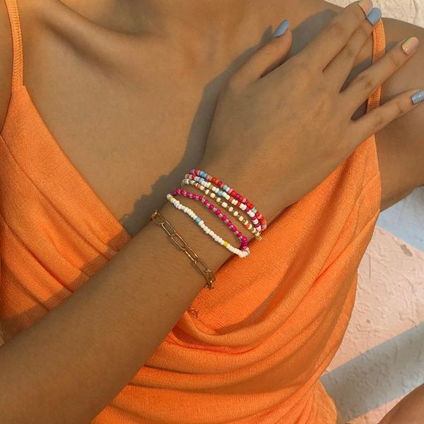 charm bracelets lalynnly summer bohemian style multi-layer rice bead for women girls fashion beaded hand chain vacation gifts b1405, Golden;silver
charm bracelets lalynnly summer bohemian style multi-layer rice bead for women girls fashion beaded hand chain vacation gifts b1405, Golden;silver