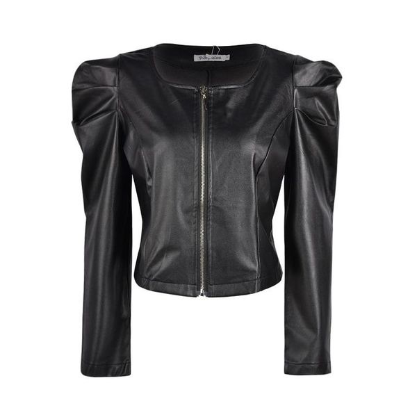 women's jackets black faux leather jacket for women fashion pu lady coat with zipper outerwear long sleeve o neck female, Black;brown
women's jackets black faux leather jacket for women fashion pu lady coat with zipper outerwear long sleeve o neck female, Black;brown