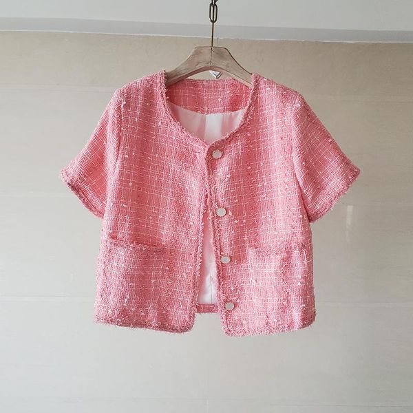 women's jackets 2021 retro short sleeve coats female summer women all-match fashion wollen tweed single breasted o-neck temperament jac, Black;brown
women's jackets 2021 retro short sleeve coats female summer women all-match fashion wollen tweed single breasted o-neck temperament jac, Black;brown