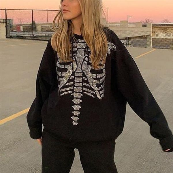 women's hoodies & sweatshirts women's oversized skeleton rhinestone casual hooded autumn loose long sleeves pullover sweater for da, Black
women's hoodies & sweatshirts women's oversized skeleton rhinestone casual hooded autumn loose long sleeves pullover sweater for da, Black