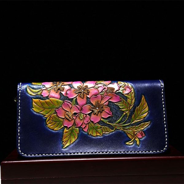 wallets hand-carved magnolia cowhide bag purses women long clutch vegetable tanned leather mother's day gifts, Red;black
wallets hand-carved magnolia cowhide bag purses women long clutch vegetable tanned leather mother's day gifts, Red;black