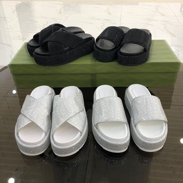 women sandals luxury designer slipper platform shoes 5.5cm blingbling fashion rhinestone slippers summer men slides size 35-44 xx-0278, Black
women sandals luxury designer slipper platform shoes 5.5cm blingbling fashion rhinestone slippers summer men slides size 35-44 xx-0278, Black