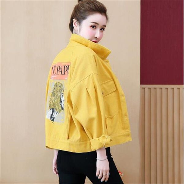 women's jackets 2021 spring autumn candy color denim jacket fashion korean style big pocket loose clothes coat, Black;brown
women's jackets 2021 spring autumn candy color denim jacket fashion korean style big pocket loose clothes coat, Black;brown