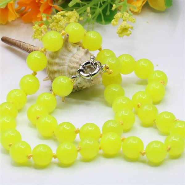 cute/romantic beautiful natural lemon jades round beads stone 8/10/12mm jewelry necklace women's gift energy chain 18inch y765 chains, Silver
cute/romantic beautiful natural lemon jades round beads stone 8/10/12mm jewelry necklace women's gift energy chain 18inch y765 chains, Silver