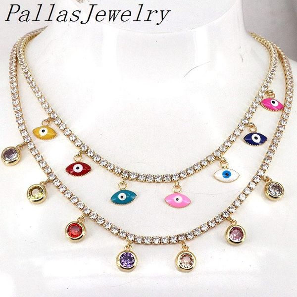 chains 3pcs enamel evil eye pendant tennis choker necklace colorful zircon tiny round chain for women fashion jewelry gift, Silver
chains 3pcs enamel evil eye pendant tennis choker necklace colorful zircon tiny round chain for women fashion jewelry gift, Silver