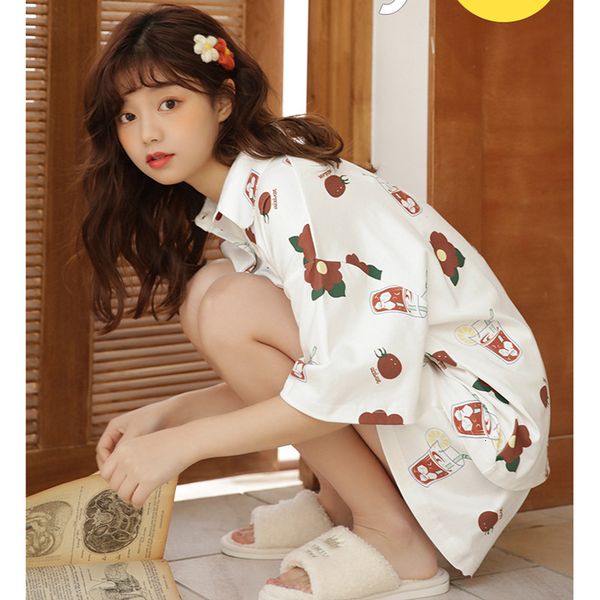 female pajamas spring and summer cotton short sleeve korean student thin lovely sweet women's home suit can be worn out, Black;red
female pajamas spring and summer cotton short sleeve korean student thin lovely sweet women's home suit can be worn out, Black;red