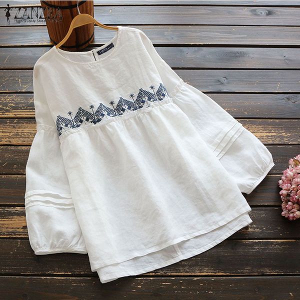 embroidery flowers shirts zanzea women and blouses ladies long sleeve o neck blusas casual baggy tunic chemise plus size, White
embroidery flowers shirts zanzea women and blouses ladies long sleeve o neck blusas casual baggy tunic chemise plus size, White