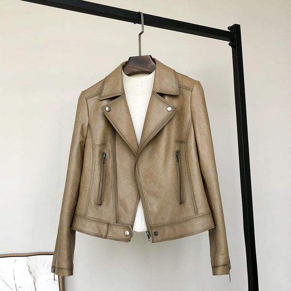 women's leather & faux 2021 fashion women genuine jacket vintage sheepskin coat korean coats and jackets clothes veste en cuir wpy2864, Black
women's leather & faux 2021 fashion women genuine jacket vintage sheepskin coat korean coats and jackets clothes veste en cuir wpy2864, Black