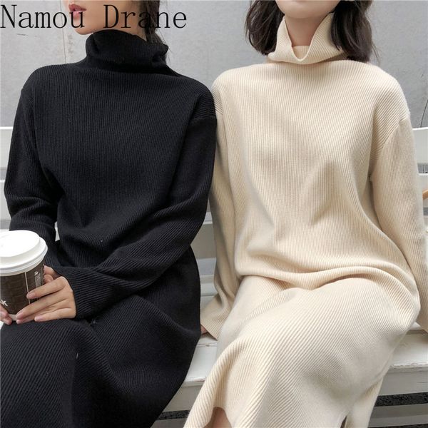 autumn winter loose long sleeve knitted dress women vintage solid turtleneck slim split a-line dresses female 210429, Black;gray
autumn winter loose long sleeve knitted dress women vintage solid turtleneck slim split a-line dresses female 210429, Black;gray