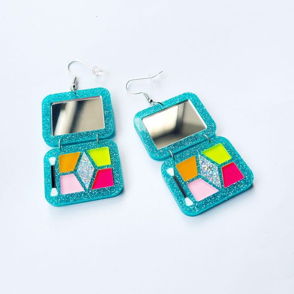 funny makeup dangle earrings brush beauty palette novelty kooky eye shadow acrylic cosmetics earring exaggerated lipsticks earring for artis, Silver
funny makeup dangle earrings brush beauty palette novelty kooky eye shadow acrylic cosmetics earring exaggerated lipsticks earring for artis, Silver