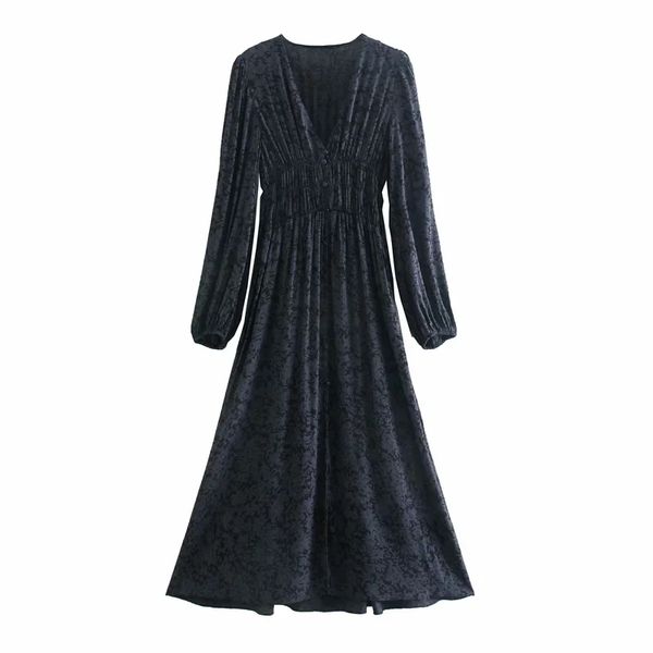 women floral print deep v neck elastic waist slit midi dress female lantern sleeve clothes casual lady loose vestido d6962 210430, Black;gray
women floral print deep v neck elastic waist slit midi dress female lantern sleeve clothes casual lady loose vestido d6962 210430, Black;gray