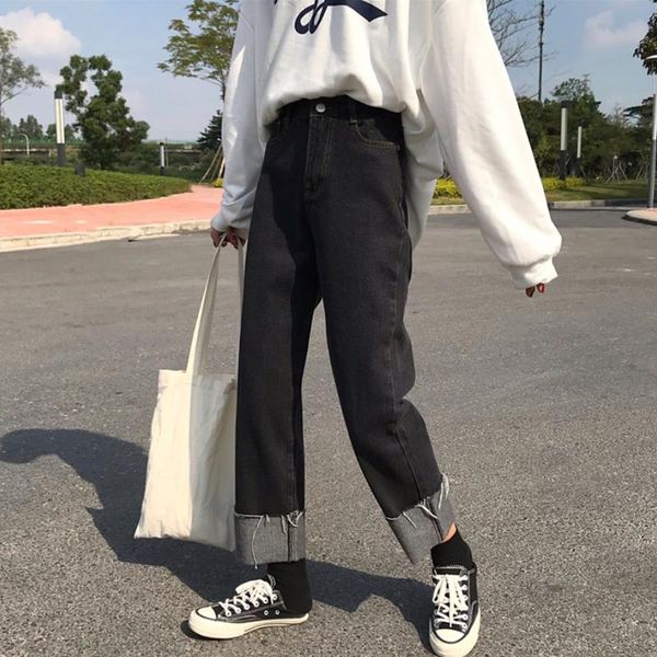 women's jeans women black solid streetwear all match full length womens korean style jean straight casual denim famales vintage trouser, Blue
women's jeans women black solid streetwear all match full length womens korean style jean straight casual denim famales vintage trouser, Blue