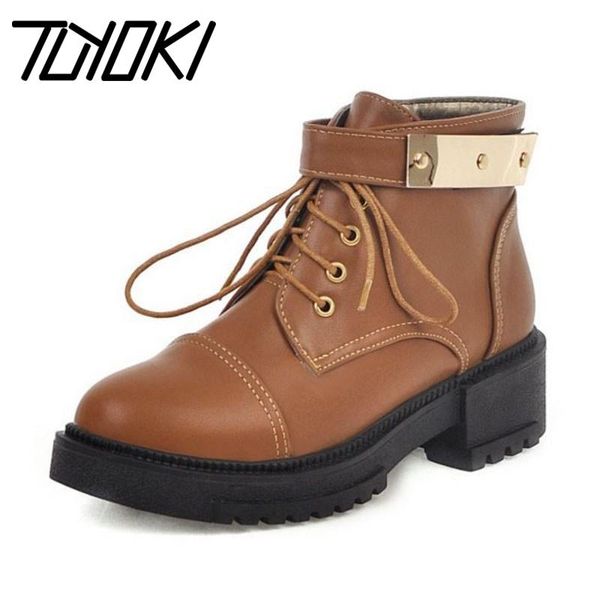 boots tuyoki women pu leather ankle buckle chunky heels outdoor round toe platform short winter botas size 34-40, Black
boots tuyoki women pu leather ankle buckle chunky heels outdoor round toe platform short winter botas size 34-40, Black