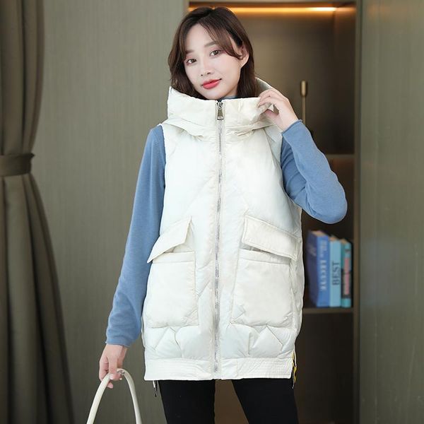women's vests autumn winter casual womne zipper vest jacket solid warm cotton padded female outwear loose hooded sleeveless waistcoat, Black;white
women's vests autumn winter casual womne zipper vest jacket solid warm cotton padded female outwear loose hooded sleeveless waistcoat, Black;white