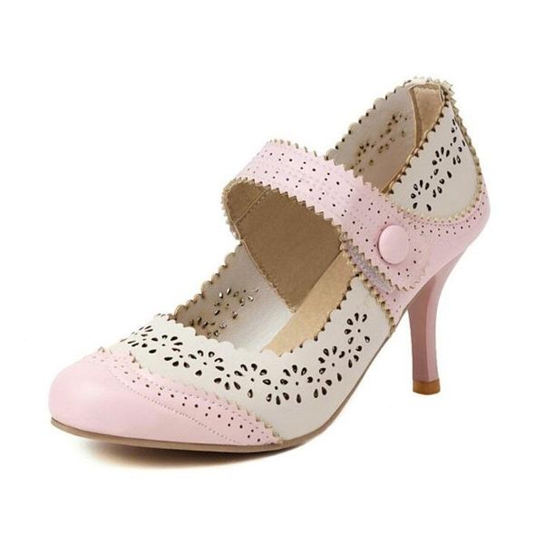 women's pumps round head burnt flower hollow stiletto super high heel single shoes mary jane pink red blue size 34-43 dress, Black
women's pumps round head burnt flower hollow stiletto super high heel single shoes mary jane pink red blue size 34-43 dress, Black