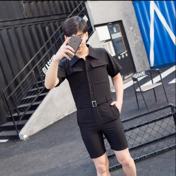 men's pants s-6xl korean version couple slim jumpsuit siamese trousers tide short-sleeved shirt overalls casual wear costumes, Black
men's pants s-6xl korean version couple slim jumpsuit siamese trousers tide short-sleeved shirt overalls casual wear costumes, Black