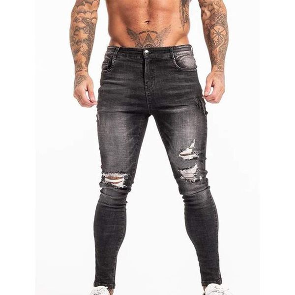 men's pants skinny ripped long distressed denim jeans slim work casual trousers, Black
men's pants skinny ripped long distressed denim jeans slim work casual trousers, Black