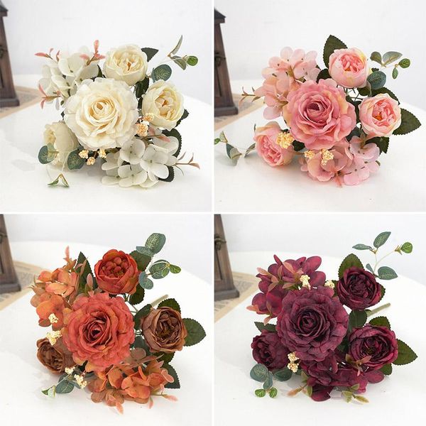 1pcs mixed flowers beautiful peony artificial hydrangea silk fake bouquet for home wedding decoration dandelion foam decorative & wreaths
1pcs mixed flowers beautiful peony artificial hydrangea silk fake bouquet for home wedding decoration dandelion foam decorative & wreaths