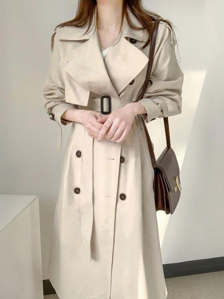 women's trench coats autumn winter clothes slim waist long dust coat lingual frenum female elegant office lady outerwear windbreakers, Tan;black
women's trench coats autumn winter clothes slim waist long dust coat lingual frenum female elegant office lady outerwear windbreakers, Tan;black