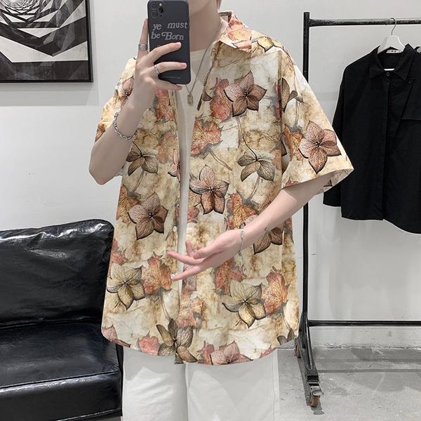 men's casual shirts 2021 arrival man ice silk men hawaiian camicias one button wild printed short-sleeve blouses s-2xl, White;black
men's casual shirts 2021 arrival man ice silk men hawaiian camicias one button wild printed short-sleeve blouses s-2xl, White;black