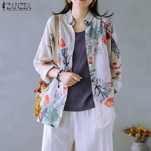 women's autumn blouse 2021 zanzea stylish printed shirts casual long sleeve blusas female button lapel floral tunic blouses &, White
women's autumn blouse 2021 zanzea stylish printed shirts casual long sleeve blusas female button lapel floral tunic blouses &, White