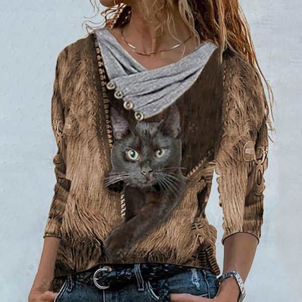 women's blouses & shirts harajuku buttons blouse women casual cat printing cross v-neck pullover oversized long sleeve loose autumn win, White
women's blouses & shirts harajuku buttons blouse women casual cat printing cross v-neck pullover oversized long sleeve loose autumn win, White