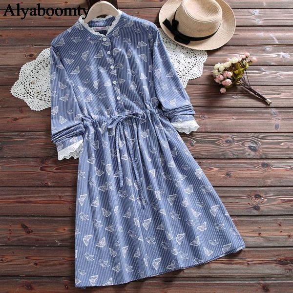 casual dresses japanese mori girl autumn women sweet dress pink blue butterfly printed lace up vestidos elegant cotton kawaii cute spring, Black;gray
casual dresses japanese mori girl autumn women sweet dress pink blue butterfly printed lace up vestidos elegant cotton kawaii cute spring, Black;gray