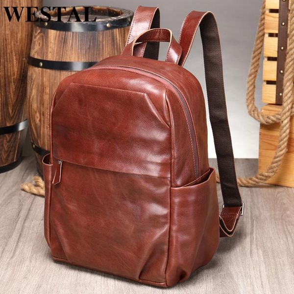 backpack westal men's genuine leather school bag for teenagers luxury fashion lapbackpacks male travel bags
backpack westal men's genuine leather school bag for teenagers luxury fashion lapbackpacks male travel bags