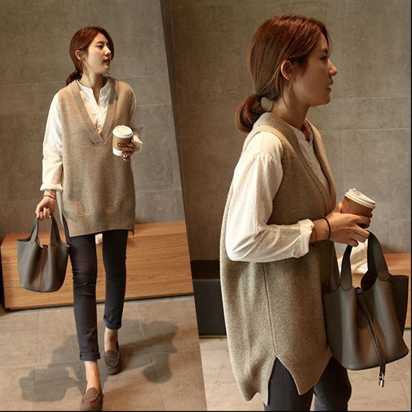 v women sweaters neck girls pullover vest sweater autumn winter short knitted sleeveless warm casual oversize, White;black
v women sweaters neck girls pullover vest sweater autumn winter short knitted sleeveless warm casual oversize, White;black