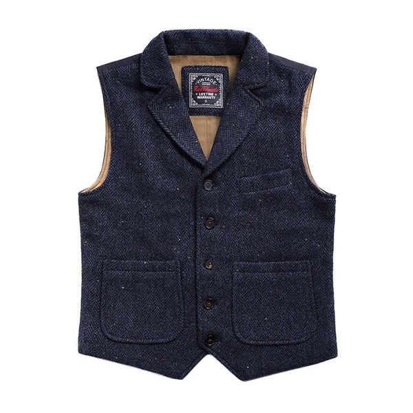 men's vests tweed classic wool waistcoat retro herringbone lapel vest blue, Black;white
men's vests tweed classic wool waistcoat retro herringbone lapel vest blue, Black;white