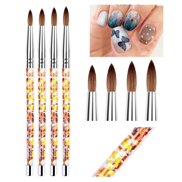 nail brushes 1pc acrylic brush pure nylon round oval professional painting with special liquid glitter handle manicure tool, Yellow
nail brushes 1pc acrylic brush pure nylon round oval professional painting with special liquid glitter handle manicure tool, Yellow