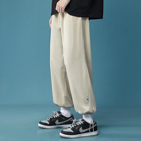 men's pants summer elastic waist jogging men and women ice silk smooth cropped trousers fashion causal sweatpants male female, Black
men's pants summer elastic waist jogging men and women ice silk smooth cropped trousers fashion causal sweatpants male female, Black
