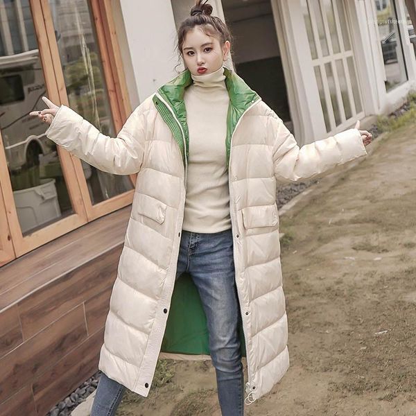women's down & parkas whiter jacket women stand collar bf style loose coat long parka mujer warm female chaquetas c55291, Black
women's down & parkas whiter jacket women stand collar bf style loose coat long parka mujer warm female chaquetas c55291, Black