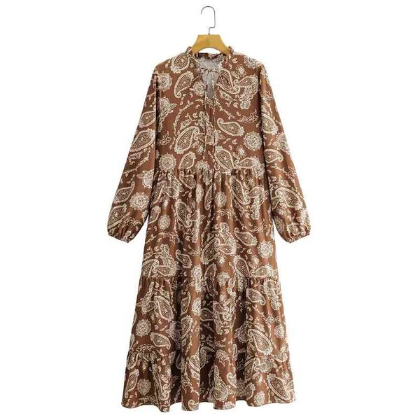 women vintage paisley printing v-neck bow tie midi dress femme lantern sleeve loose clothes casual lady vestido d6583 210430, Black;gray
women vintage paisley printing v-neck bow tie midi dress femme lantern sleeve loose clothes casual lady vestido d6583 210430, Black;gray