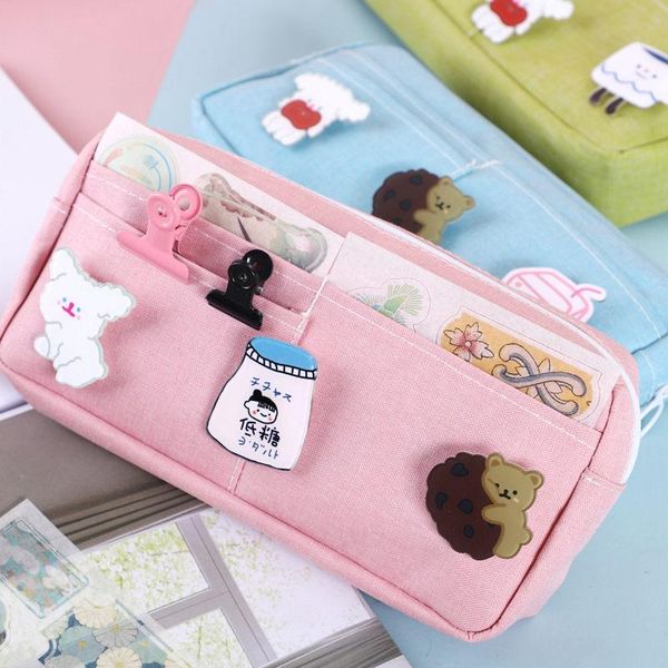 storage bags cute large pencil case stationery canvas bag makeup school supplies for girl kids gift with badge
storage bags cute large pencil case stationery canvas bag makeup school supplies for girl kids gift with badge