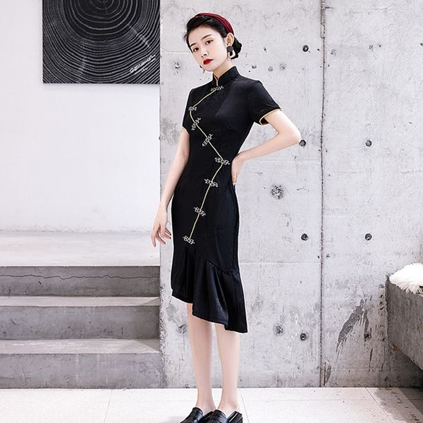 black oriental dress midi cheongsam chinese traditional dress robe vintage femme modern dress girls chinese qipao 10295, Red
black oriental dress midi cheongsam chinese traditional dress robe vintage femme modern dress girls chinese qipao 10295, Red