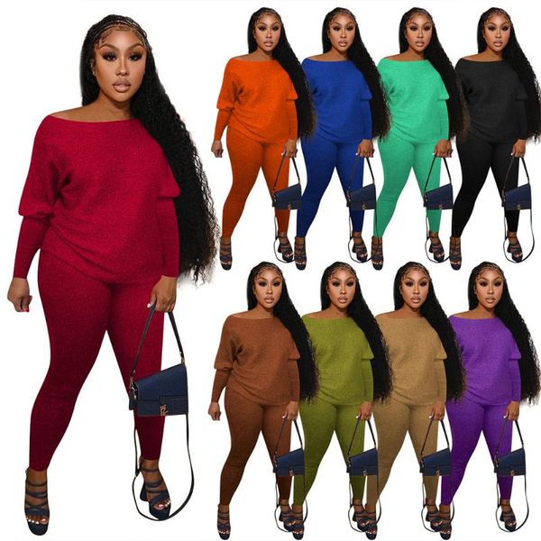 women's two piece pants casual set spring clothes shoulder long sleeve stretchy legging outfits, White
women's two piece pants casual set spring clothes shoulder long sleeve stretchy legging outfits, White