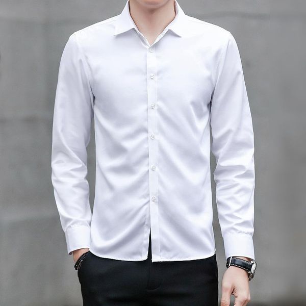 men's casual shirts selling product in 2021 white shirt korean version autumn business long sleeve clothing, White;black 
men's casual shirts selling product in 2021 white shirt korean version autumn business long sleeve clothing, White;black